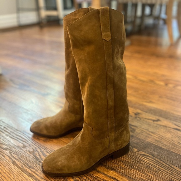 Sezane Brown Suede Heeled Boots - Picture 2 of 7